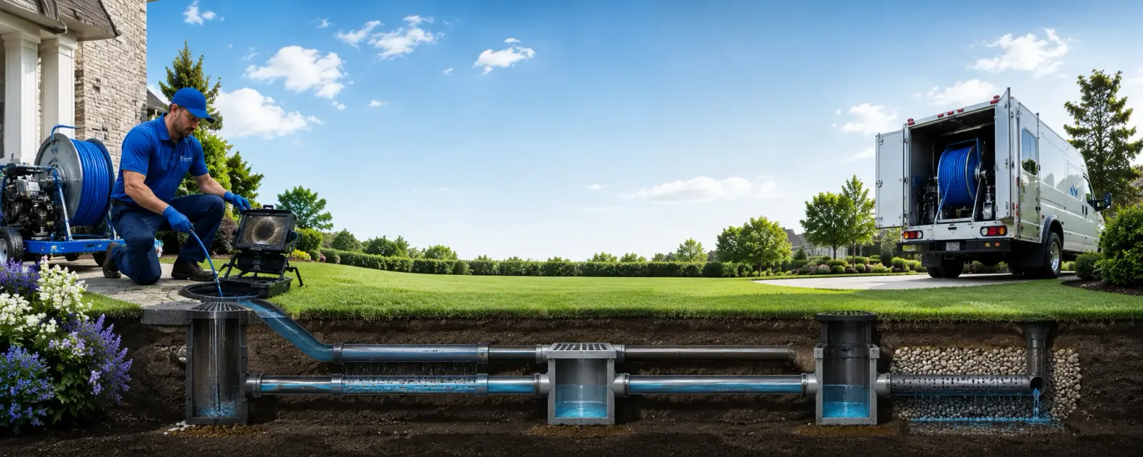 Outdoor drain cleaning information for Columbus City, IA